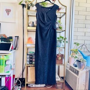 NWT MARINA Gown (Black Glitter)